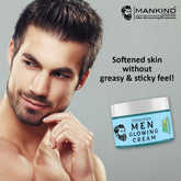 Mens All In One Face Glowing Cream – Light Weight Formula, Hydrates Skin, Fast Absorbing, Provides Glow to Skin & Restores Skin’s Elasticity